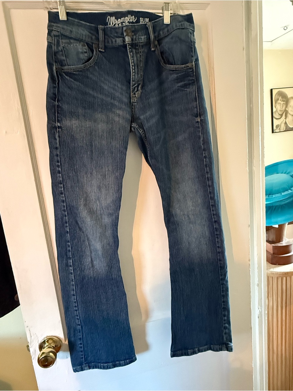 Wrangler Blue Slim Bootcut Retro Men's Jeans 30x32